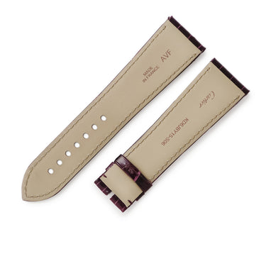 カルティエ Cartier 純正 タンク ディヴァン用 シャイニー クロコバンド パープル クロコダイル 腕時計パーツ 新品同様 替え ベルト ストラップ 24ｍｍ パープル 紫