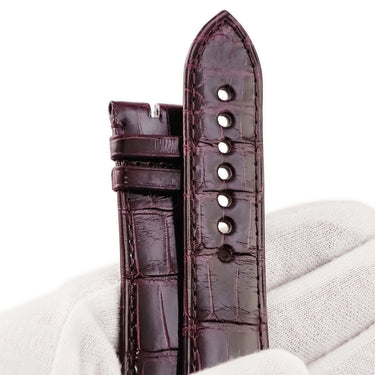 カルティエ Cartier 純正 タンク ディヴァン用 シャイニー クロコバンド パープル クロコダイル 腕時計パーツ 新品同様 替え ベルト ストラップ 24ｍｍ パープル 紫