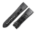 カルティエ Cartier 純正 タンク ディヴァン用 シャイニー クロコバンド ブラック クロコダイル 腕時計パーツ 替え ベルト ストラップ Dバックル用 24ｍｍ 黒