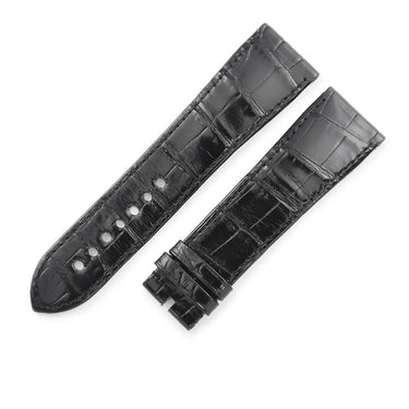 カルティエ Cartier 純正 タンク ディヴァン用 シャイニー クロコバンド ブラック クロコダイル 腕時計パーツ 替え ベルト ストラップ Dバックル用 24ｍｍ 黒