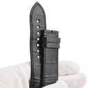 カルティエ Cartier 純正 タンク ディヴァン用 シャイニー クロコバンド ブラック クロコダイル 腕時計パーツ 替え ベルト ストラップ Dバックル用 24ｍｍ 黒