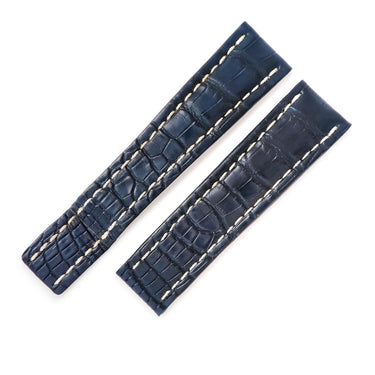 ブライトリング BREITLING 純正 クロコバンド バックル用 ネイビー クロコダイル 腕時計パーツ クロコダイル ベルト バンド ストラップ 替え 22mm 紺
