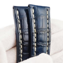 ブライトリング BREITLING 純正 クロコバンド バックル用 ネイビー クロコダイル 腕時計パーツ クロコダイル ベルト バンド ストラップ 替え 22mm 紺