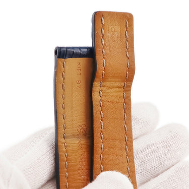 ブライトリング BREITLING 純正 クロコバンド バックル用 ネイビー クロコダイル 腕時計パーツ クロコダイル ベルト バンド ストラップ 替え 22mm 紺