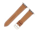 エルメス HERMES 純正 アップルウォッチ 38 40 41 mm用 ブラウン レザー ステンレススチール 腕時計パーツ 新品同様 レザー ベルト 32ｍｍ 茶 尾錠付き