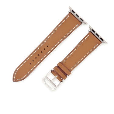 エルメス HERMES 純正 アップルウォッチ 38 40 41 mm用 ブラウン レザー ステンレススチール 腕時計パーツ 新品同様 レザー ベルト 32ｍｍ 茶 尾錠付き