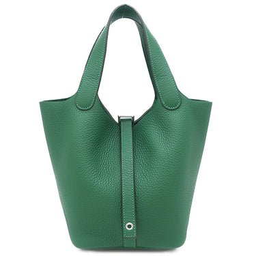 エルメス HERMES ピコタンロックPM ヴェールモワイヤン トリヨンクレマンス ハンドバッグ シルバー金具 新品 未使用 緑