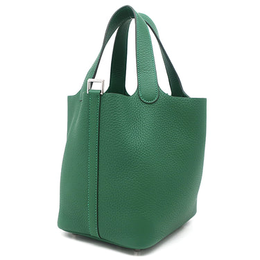 エルメス HERMES ピコタンロックPM ヴェールモワイヤン トリヨンクレマンス ハンドバッグ シルバー金具 新品 未使用 緑
