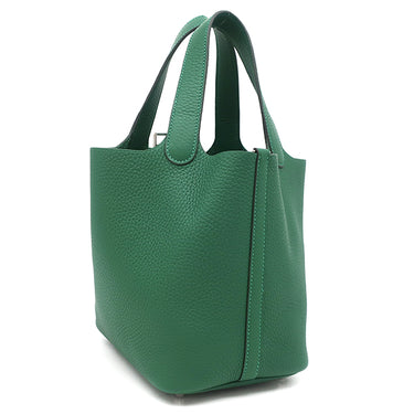 エルメス HERMES ピコタンロックPM ヴェールモワイヤン トリヨンクレマンス ハンドバッグ シルバー金具 新品 未使用 緑