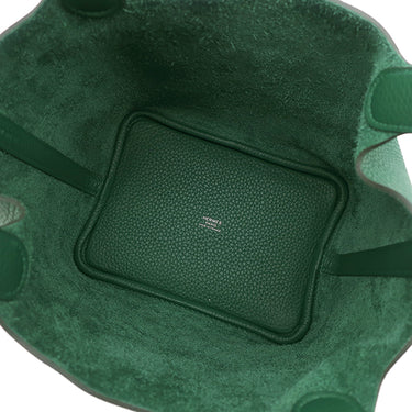 エルメス HERMES ピコタンロックPM ヴェールモワイヤン トリヨンクレマンス ハンドバッグ シルバー金具 新品 未使用 緑