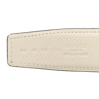 エルメス HERMES Hバックル #90 エタン×クレ ヴォーエプソン #90 ベルト シルバー金具 オフホワイト リバーシブル
