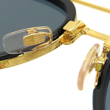 ルイヴィトン LOUIS VUITTON LV プレイ パイロット 55□22 Z1494U ブラック×ゴールド プラスチック GP サングラス ゴールド金具 黒 ティアドロップ