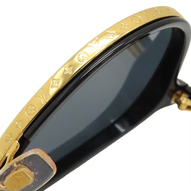 ルイヴィトン LOUIS VUITTON LV プレイ パイロット 55□22 Z1494U ブラック×ゴールド プラスチック GP サングラス ゴールド金具 黒 ティアドロップ