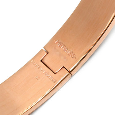 エルメス HERMES クリックH GM ピンクゴールド GP エナメル ブレスレット レオパード Hブレス クリッククラック