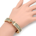 エルメス HERMES クリックH GM ピンクゴールド GP エナメル ブレスレット レオパード Hブレス クリッククラック