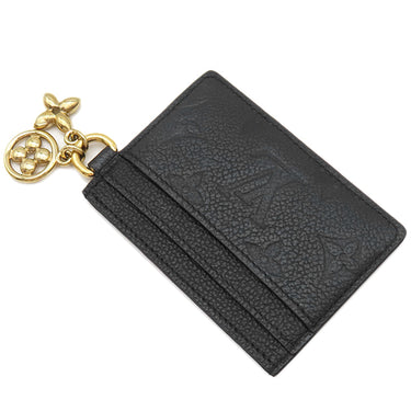 ルイヴィトン LOUIS VUITTON ポルト カルト LV チャーム M66541 ブラック モノグラムアンプラント カードケース ゴールド金具 黒 カード入れ パスケース