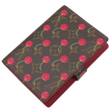ルイヴィトン LOUIS VUITTON アジェンダPM R21023 モノグラムチェリー モノグラムチェリーキャンバス 手帳カバー ゴールド金具 茶 赤 システム手帳 ダイアリー スケジュール帳 村上隆