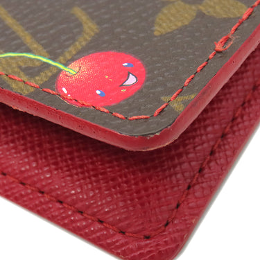ルイヴィトン LOUIS VUITTON アジェンダPM R21023 モノグラムチェリー モノグラムチェリーキャンバス 手帳カバー ゴールド金具 茶 赤 システム手帳 ダイアリー スケジュール帳 村上隆