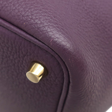 エルメス HERMES ピコタンロックPM カシス トリヨンモーリス ハンドバッグ ゴールド金具 紫