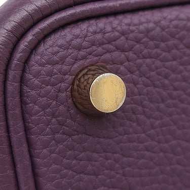 エルメス HERMES ピコタンロックPM カシス トリヨンモーリス ハンドバッグ ゴールド金具 紫