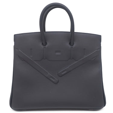 エルメス HERMES シャドーバーキン25 キャバン ヴォースイフト ハンドバッグ シルバー金具 濃紺