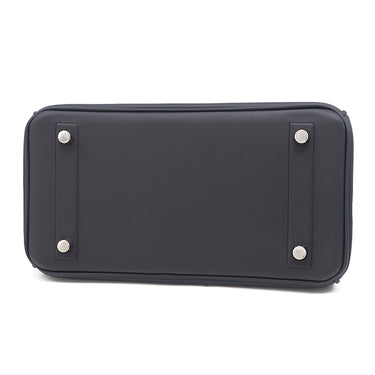 エルメス HERMES シャドーバーキン25 キャバン ヴォースイフト ハンドバッグ シルバー金具 濃紺