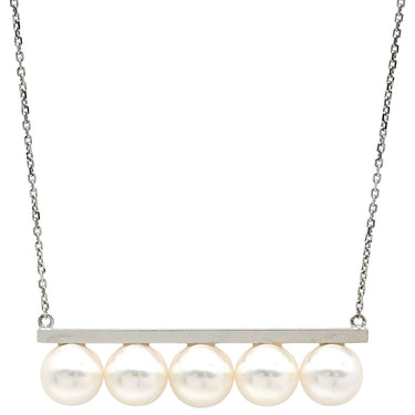 TASAKI TASAKI バランス シグネチャー ホワイトゴールド K18WG パール ネックレス あこやパール 750WG 真珠 18金 5粒 5P