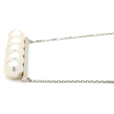 TASAKI TASAKI バランス シグネチャー ホワイトゴールド K18WG パール ネックレス あこやパール 750WG 真珠 18金 5粒 5P