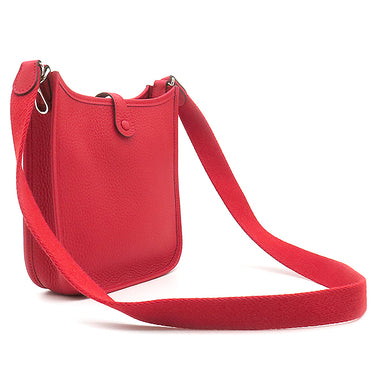 エルメス HERMES エヴリンTPM ヴァーミリオン トリヨンクレマンス ショルダーバッグ シルバー金具 赤