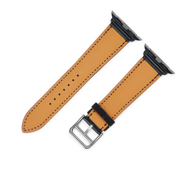 エルメス HERMES 純正 アップルウォッチ 38 40 41 mm用 ブラック レザー ステンレススチール 腕時計パーツ 新品同様 レザー ベルト 32ｍｍ 黒 尾錠付き