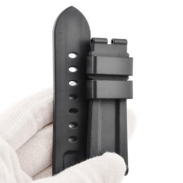 パネライ PANERAI 純正 ルミノール用 ラバーバンド ブラック ラバー 腕時計パーツ 新品同様 替え ベルト ストラップ 尾錠用 予備 交換 スペア 24ｍｍ ブラック 黒