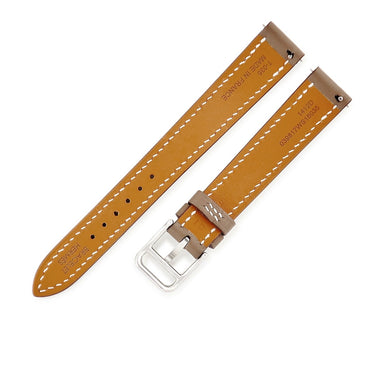 エルメス HERMES 純正 グレージュ レザー ステンレススチール 腕時計パーツ 新品同様 レザー ベルト バンド ストラップ ブレスレット 14ｍｍ グレー 替え 予備 尾錠付き