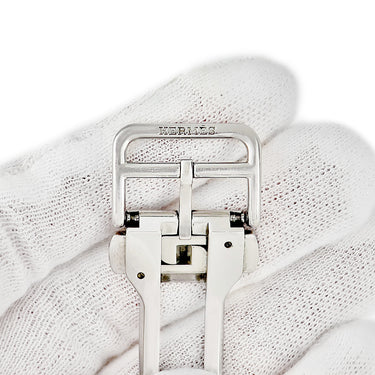 エルメス HERMES 純正 アップルウォッチ 32mm用 キリム シンプルトゥール ブラック ラバー ステンレススチール 腕時計パーツ ラバー ベルト 20ｍｍ バックル付き 金具付き