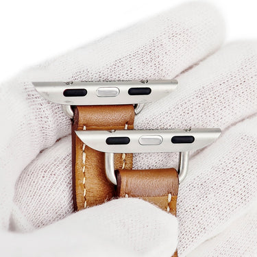エルメス HERMES 純正 アップルウォッチ 38 40 41 mm用 ドゥブルトゥール ブラウン レザー ステンレススチール 腕時計パーツ 新品同様 レザー ベルト 32ｍｍ 茶 尾錠付き