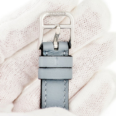 エルメス HERMES 純正 アップルウォッチ 32mm用 ドゥブルトゥール ブルーラン レザー ステンレススチール 腕時計パーツ 新品同様 ベルト 13ｍｍ 尾錠・金具付き ブルーラン