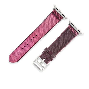 エルメス HERMES 純正 アップルウォッチ 38 40 41 mm用 ピンク ナイロン ステンレススチール 腕時計パーツ ナイロン ベルト 32ｍｍ 尾錠付き