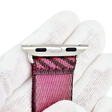 エルメス HERMES 純正 アップルウォッチ 38 40 41 mm用 ピンク ナイロン ステンレススチール 腕時計パーツ ナイロン ベルト 32ｍｍ 尾錠付き