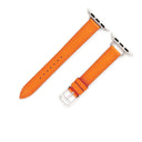 エルメス HERMES 純正 アップルウォッチ 38 40 41 mm用 オレンジ レザー ステンレススチール 腕時計パーツ 新品同様 レザー ベルト 32ｍｍ 橙 尾錠付き