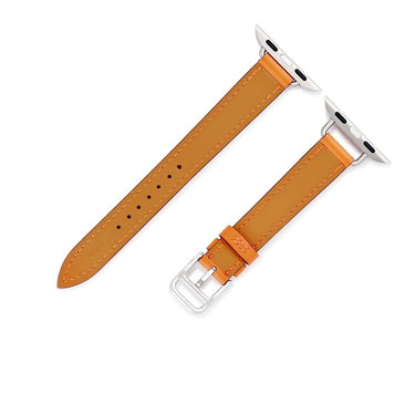 エルメス HERMES 純正 アップルウォッチ 38 40 41 mm用 オレンジ レザー ステンレススチール 腕時計パーツ 新品同様 レザー ベルト 32ｍｍ 橙 尾錠付き