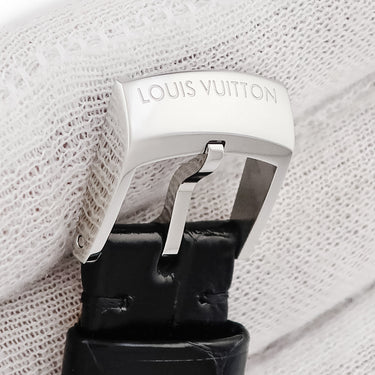 ルイヴィトン LOUIS VUITTON 純正 タンブール用 クロコバンド R15187 ブラック クロコダイル ステンレススチール 腕時計パーツ 替え ベルト 純正SS製尾錠付き 15mm ブラック 黒 艶