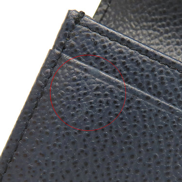 プラダ PRADA ロゴ バイカラー ブラック×ネイビー レザー 長財布 シルバー金具 黒 紺 カード入れ