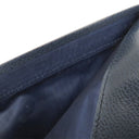 プラダ PRADA ロゴ バイカラー ブラック×ネイビー レザー 長財布 シルバー金具 黒 紺 カード入れ