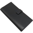 プラダ PRADA ロゴ バイカラー ブラック×ネイビー レザー 長財布 シルバー金具 黒 紺 カード入れ