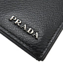 プラダ PRADA ロゴ バイカラー ブラック×ネイビー レザー 長財布 シルバー金具 黒 紺 カード入れ
