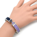 エルメス HERMES クリックH PM パープル×ネイビー メタル エナメル ブレスレット ネイビー グラデーション Hブレス クリッククラック
