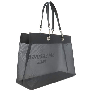 バレンシアガ BALENCIAGA デューティーフリー ラージ ブラック メッシュ トートバッグ シルバー金具 黒 メッシュ