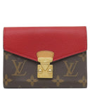 ルイヴィトン LOUIS VUITTON ポルトフォイユ パラス コンパクト M67478 モノグラム×スリーズ モノグラムキャンバス トリヨンレザー 三つ折り財布 ゴールド金具 赤 茶