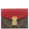 ルイヴィトン LOUIS VUITTON ポルトフォイユ パラス コンパクト M67478 モノグラム×スリーズ モノグラムキャンバス トリヨンレザー 三つ折り財布 ゴールド金具 赤 茶