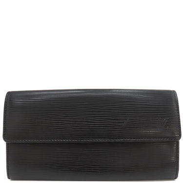 ルイヴィトン LOUIS VUITTON ポルトフォイユ サラ M63742 ノワール エピレザー 長財布 シルバー金具 黒