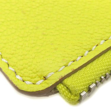 エルメス HERMES トゥッティ フルッティ ライム×カノピ シェーブル コインケース シルバー金具 黄色 緑 レモン フルーツモチーフ